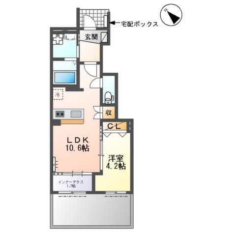 リバティーハイム(1LDK/1階)の間取り写真
