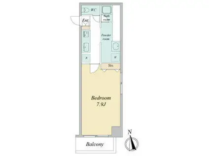 プレミアム吹上(1K/3階)の間取り写真