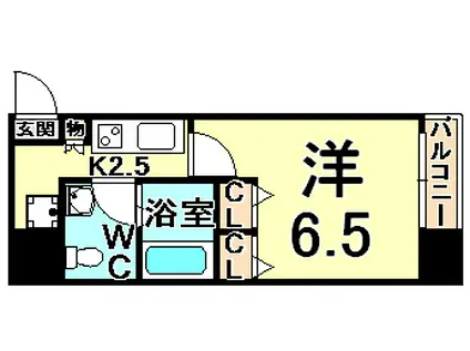 SWISS立花(1K/10階)の間取り写真