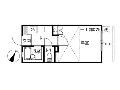 ロフティV&M(1K/1階)の間取り写真