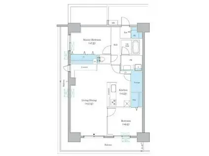 グランセジュール大国町(2LDK/3階)の間取り写真