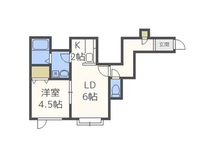 ケントハウスII(1LDK/2階)の間取り写真