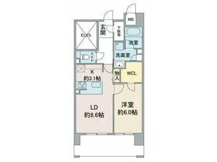 GRAND PALACE IKAI(1LDK/2階)の間取り写真