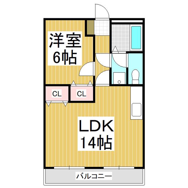 マンションアダージョ(1LDK/2階)の間取り写真