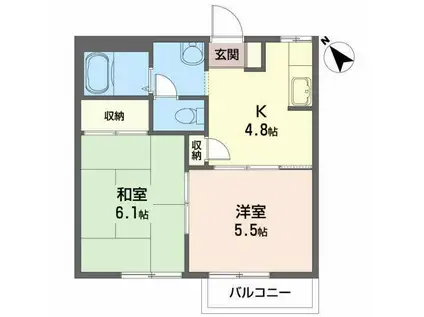 リッチモンド(2K/2階)の間取り写真