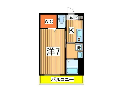 キャメル柏の葉キャンパス7B(1K/2階)の間取り写真