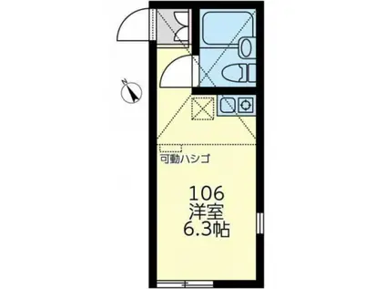 ユナイト塩浜ガリレオ(ワンルーム/1階)の間取り写真