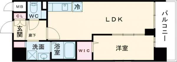 VITA荒本(1LDK/5階)の間取り写真