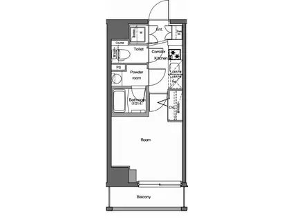 プレミアムキューブ品川戸越MO(1K/8階)の間取り写真