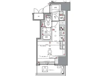 AZEST横濱吉野町(ワンルーム/6階)の間取り写真