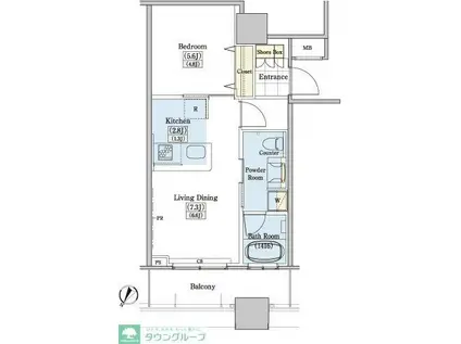 レジディアタワー上池袋(1LDK/12階)の間取り写真