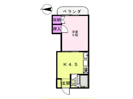 ブルーハピネス(1DK/1階)の間取り写真