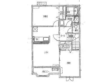 タルタルギーナ 弐番館(2LDK/2階)の間取り写真