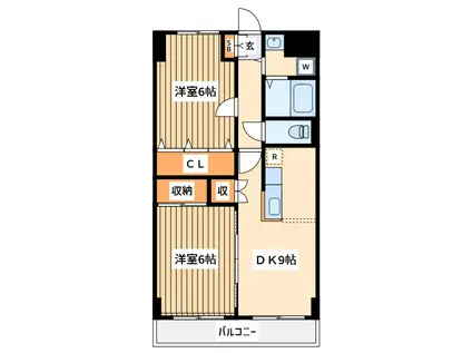 クレッセ(2DK/3階)の間取り写真