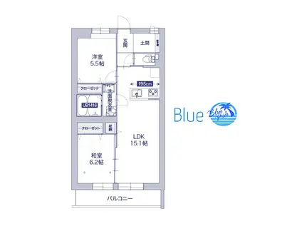 アグロラトス ヒサリコ(2LDK/2階)の間取り写真