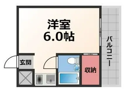 フラットフクハラ(1K/2階)の間取り写真