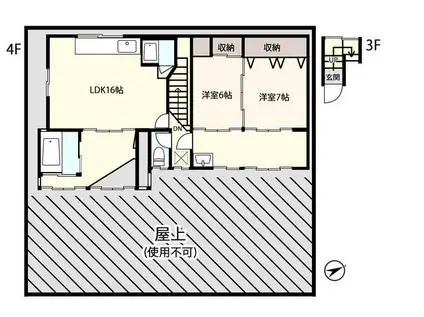 アシスト赤塚マンション(2LDK/4階)の間取り写真