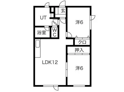 すずらんハウスB(2LDK/1階)の間取り写真