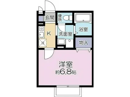 Kメゾン(1K/1階)の間取り写真