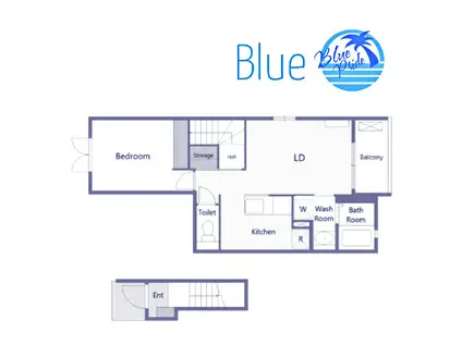 クローバー(1LDK/2階)の間取り写真