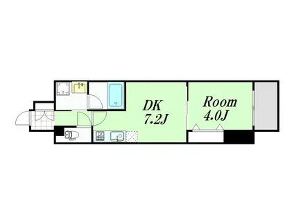 レオンコンフォート本町東II(1DK/13階)の間取り写真