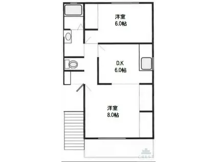 グレースコートみなくち(2DK/1階)の間取り写真