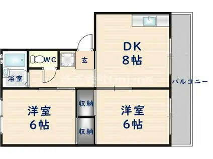 シャルル久宝寺(2DK/5階)の間取り写真