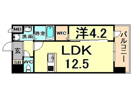 プランドール(1LDK/7階)の間取り写真