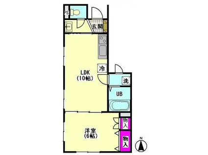 N-FLAT(1LDK/1階)の間取り写真