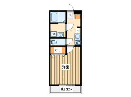 レーヴコート相模台(1K/2階)の間取り写真
