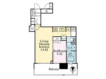 THE TOYOSU TOWER(1LDK/27階)の間取り写真