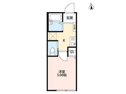 クレストールNB(1K/1階)の間取り写真