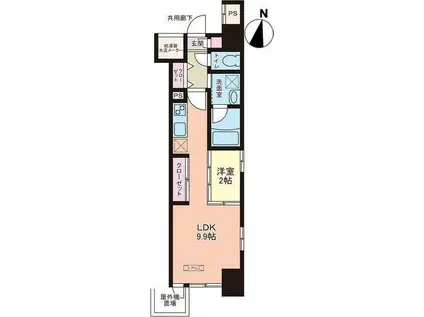 アーバンハイツ大町(1LDK/6階)の間取り写真