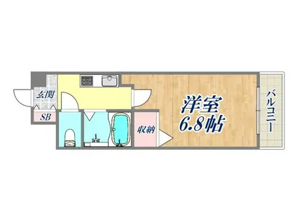 アリアーレ愛宕山(1K/1階)の間取り写真