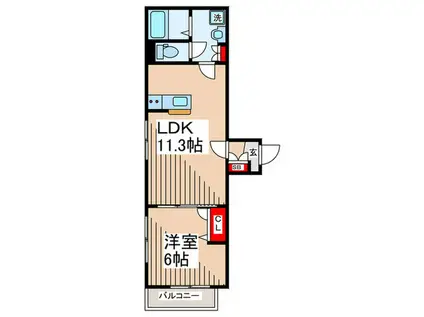 RS36(1LDK/1階)の間取り写真