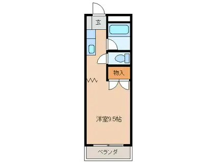 江戸橋ロイヤルハイツ(ワンルーム/2階)の間取り写真