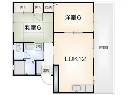 フォーレス立江B(2LDK/1階)の間取り写真