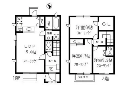 コート清陵(3LDK/1階)の間取り写真