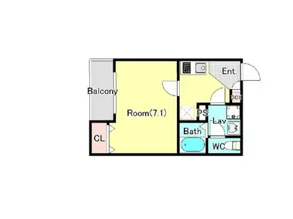 ジーメゾン東岩槻(1K/1階)の間取り写真