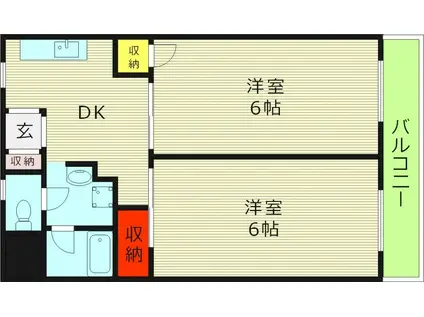 アリタセントラル京橋(2DK/4階)の間取り写真