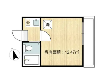 シャンテ鳥越(1K/3階)の間取り写真