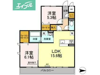 ル・サンティーユ(2LDK/2階)の間取り写真