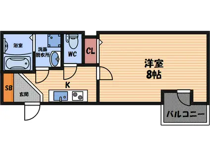 ディアンサス立花(1K/2階)の間取り写真