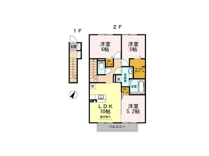 エクセル新外I(3LDK/2階)の間取り写真