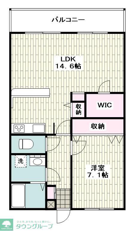 湘南アイランドコースト(1LDK/1階)の間取り写真