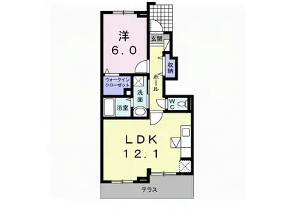 ア・ラ・モード A(1LDK/1階)の間取り写真