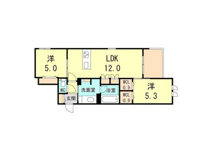 HEBEL MAISON 塚口(2LDK/2階)の間取り写真