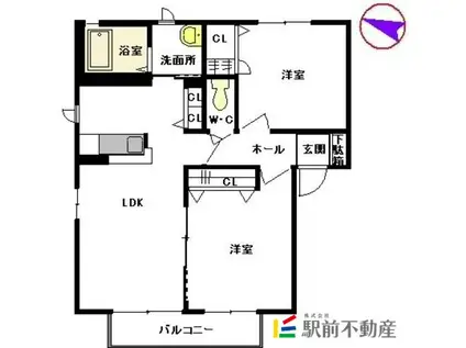 クレスト(2LDK/1階)の間取り写真