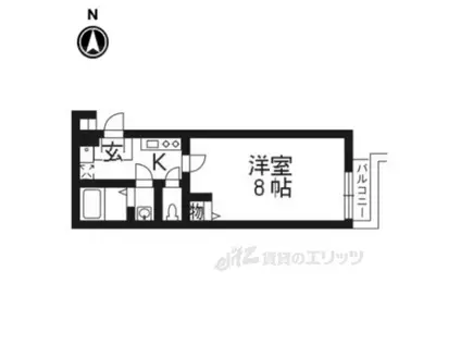 フラッティ丹波口(1K/2階)の間取り写真