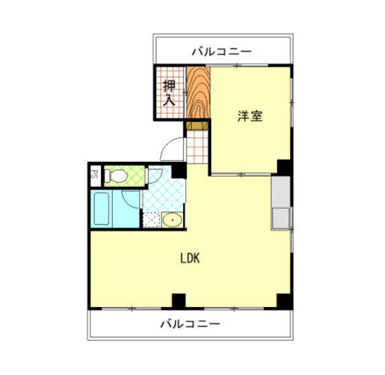 福地産業加古町ビル(1LDK/8階)の間取り写真